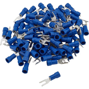 Install Bay BVST10 Blue Vinyl Spade Terminal 16-14 Gauge #10 Package of 100