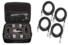 Cad Audio Stage7 Premium 7-Piece Drum Instrument Mic Pack Vinyl Carrying Case + 4 Microphones Cables