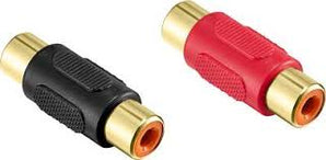 MR DJ FF100-20 Barrel RCA Connector Female/Female Red & Black Bag Of 20