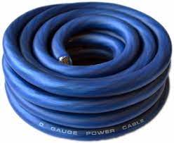 30 Feet Premium 0 Gauge Blue & Black Power Ground Wire Cable