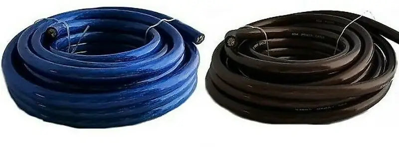 Absolute 100 FEET PREMIUM 0 GAUGE 50' BLUE POWER & 50' BLACK GROUND WIRE CABLE MARINE CAR