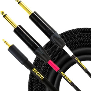 Mogami GOLD 3.5 2 TS 15 3.5mm to Dual 1/4" TS Cable - 15 FT