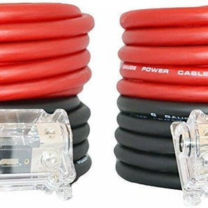 2 AT TKIT025RB 0 Gauge 50' Red/Black Power/Ground Wire Amplifier Amp Kit