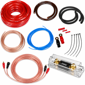 Absolute 3000W 0 Gauge Amp Kit Amplifier Install Wiring Complete 0 Ga Car Wires Red