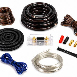 2 Absolute KIT0BK Complete 0 Gauge Black Amp Kit with RCA Interconnect Cable Black