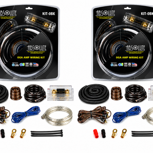 2 Absolute KIT0BK Complete 0 Gauge Black Amp Kit with RCA Interconnect Cable Black