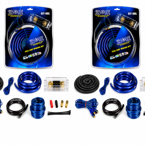 2 Absolute KIT0BL Complete 0 Gauge Blue Amp Kit with RCA Interconnect Cable Blue