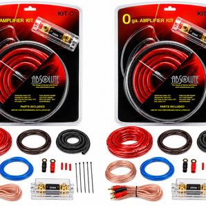 2 Absolute Kit 0 Complete 0 Gauge Amplifier Amp Kit with RCA Interconnect Cable