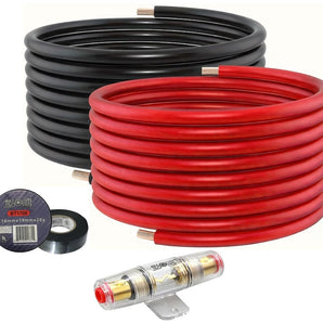 Absolute KIT4-25RBT-AGU 50 Feet 25' Red 25' Black 4 Gauge Power Wire AGU Tape