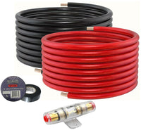 Thumbnail for Absolute KIT4-25RBT-AGU 50 Feet 25' Red 25' Black 4 Gauge Power Wire AGU Tape