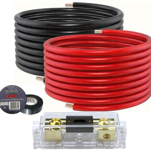Absolute KIT4-25RBT-ANL 50 Feet 25' Red 25' Black 4 Gauge Power Wire ANL Tape