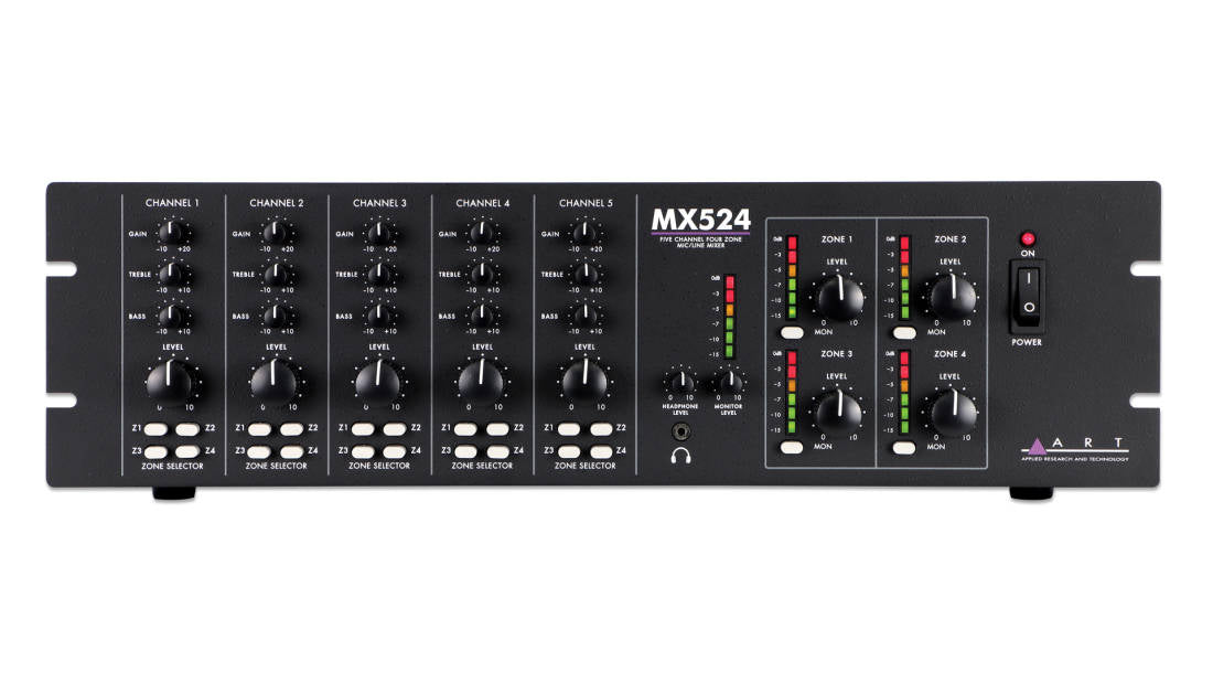 ART MX524 Five Channel Four Zone Mixer