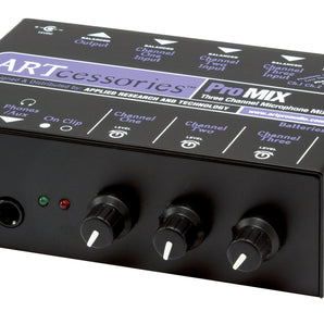 ART PROMIX 3-Channel Battery / AC-Powered Mini Mixer