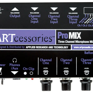 ART PROMIX 3-Channel Battery / AC-Powered Mini Mixer