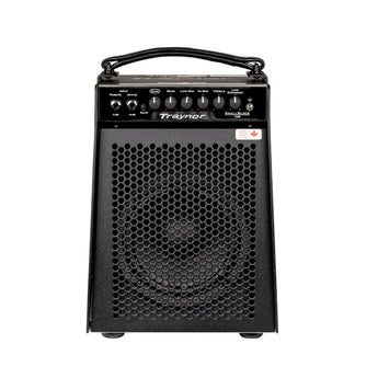 Traynor SB106 100 Watt Micro Bass Combo amplifier with controls and black finish for superior sound quality.