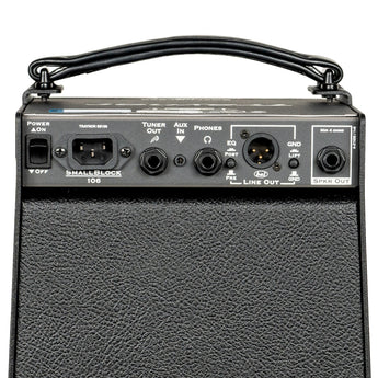 Traynor SB106 100 Watt Micro Bass Combo amplifier with controls and black finish for superior sound quality.