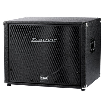 Traynor TC115NEO bass extension cabinet front view, featuring neodymium driver and lightweight design.