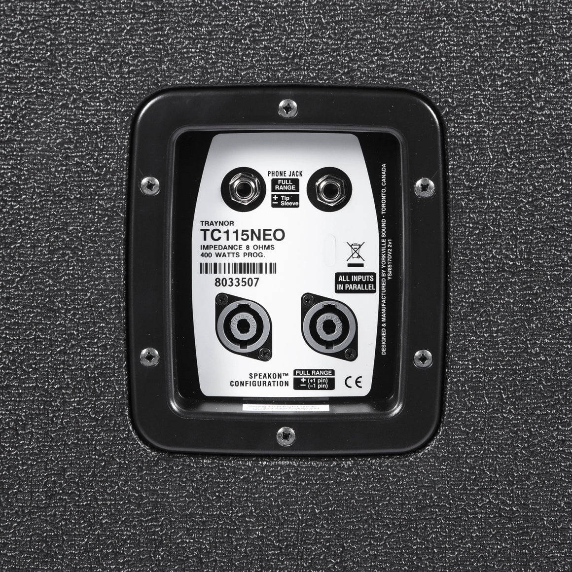 Traynor TC115NEO 1 x 15-inch Neodymium Bass Extension Cabinet – 400 Watts