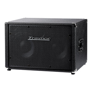 Traynor TC210 2 x 10-inch Bass Extension Cabinet – 400 Watts front view with black finish and speaker grilles