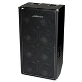 Traynor TC810 bass extension cabinet front view with black grille and logo, designed for powerful sound delivery.