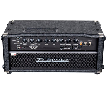 Traynor YBA200-2 200 Watt Tube Bass Head front view featuring controls and input/output ports.