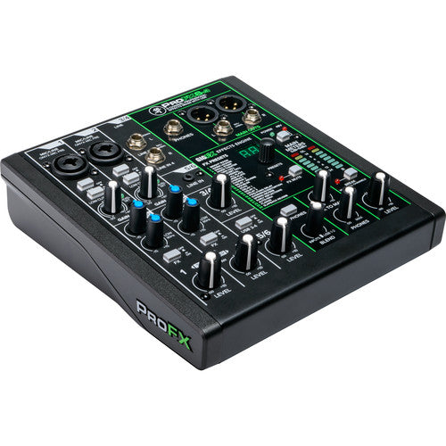 Mackie ProFX6v3 6-Channel Mixer with Built-in Effects and USB + Headphone + Pair XLR Cable + Phone Holder