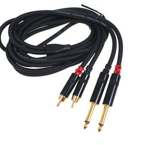 Yorkville LP210PR Premium Dual RCA To 1/4in Cable - 10 ft