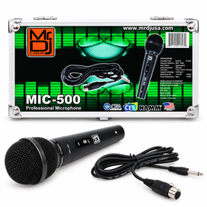 MR DJ MIC500 Professional Handheld Hypercardioid Dynamic Microphone 12 FT XLR-to-1/4" Cable