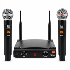 2 MR DJ MICUHF200 Dual UHF Wireless Microphone System Kit with 2 Handheld