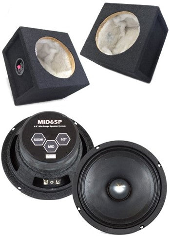 Absolute MID65P 6.5" 500W Mid-Range Aluminum Bullet Loudspeaker + Flat Box