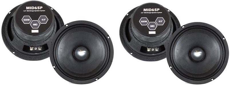 2 Pair Absolute MID65P 6.5" 500W Mid-Range Aluminum Bullet Loudspeaker