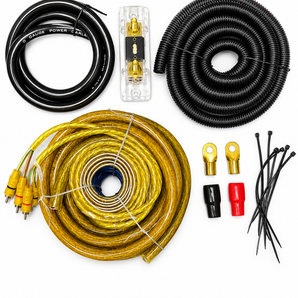 MK Audio MK-KIT0 1/0 Gauge Yellow Amplifier Installation Wiring Kit Complete 3000W Car Audio Amp Kit