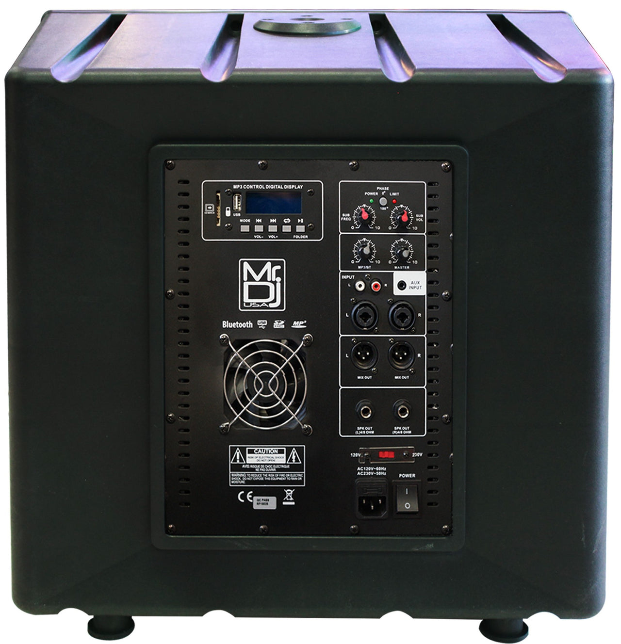 Mr Dj PRO-SUB18BT 18" 6000W Stereo PA/DJ/Club/Bar Powered Subwoofer with Bluetooth/USB/LINE