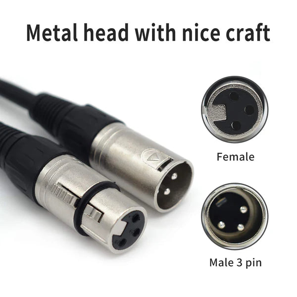 MR DJ CDMX10-3 10' DMX 3-Pin XLR Male to Female Pro Stage DJ Lighting DMX Cable