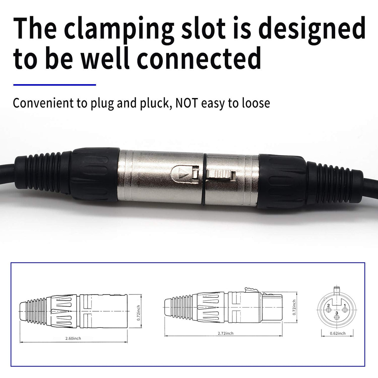 MR DJ CDMX25-3 25' DMX 3-Pin XLR Male to Female Pro Stage DJ Lighting DMX Cable