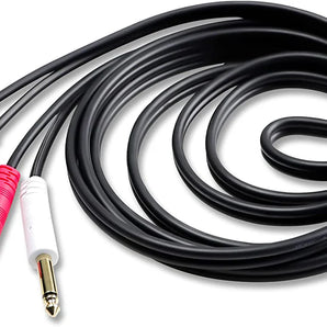 2 Pair CDQR6 6 Feet Dual 1/4" TS Mono to Dual RCA Male Pro DJ PA Audio Cable