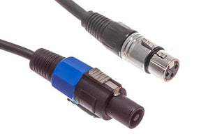 MR DJ CSMXF12 12' Speakon Plug Male to XLR Female Extension Cable for PA DJ Amplifier Stage Monitor
