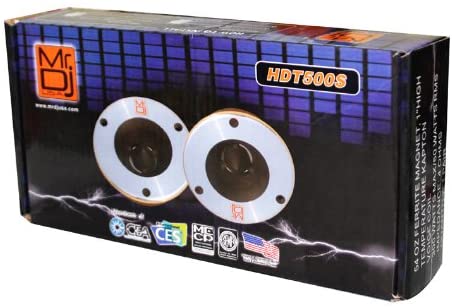 MR DJ HDT500S Pair Slim 4" 600W Chrome High Compression Titanium Bullet Super Tweeter