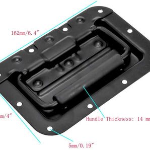 MR DJ HR100B Medium Spring Loaded Recessed Heavy Duty Black Flight Case Speaker Cabinet Road Case Handle