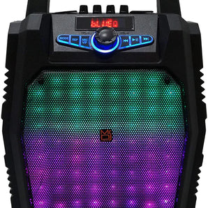 MR DJ PARTY ROCK 8" PORTABLE SPEAKER w/ BLUETOOTH RECHARGEABLE BATTERY LED LIGHT