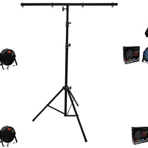 MR DJ LS100 Stand & 4 MEGA354 Slim Disco DJ Party Club Stage Show Lighting Flat Par Wash Lighting