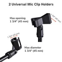 Thumbnail for MR DJ MS500 Universal Heavy-Duty Tripod Microphone Stand with Mic Holder Clips