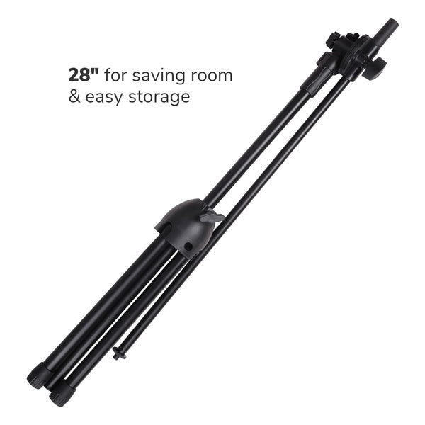 MR DJ MS500 Universal Heavy-Duty Tripod Microphone Stand with Mic Holder Clips