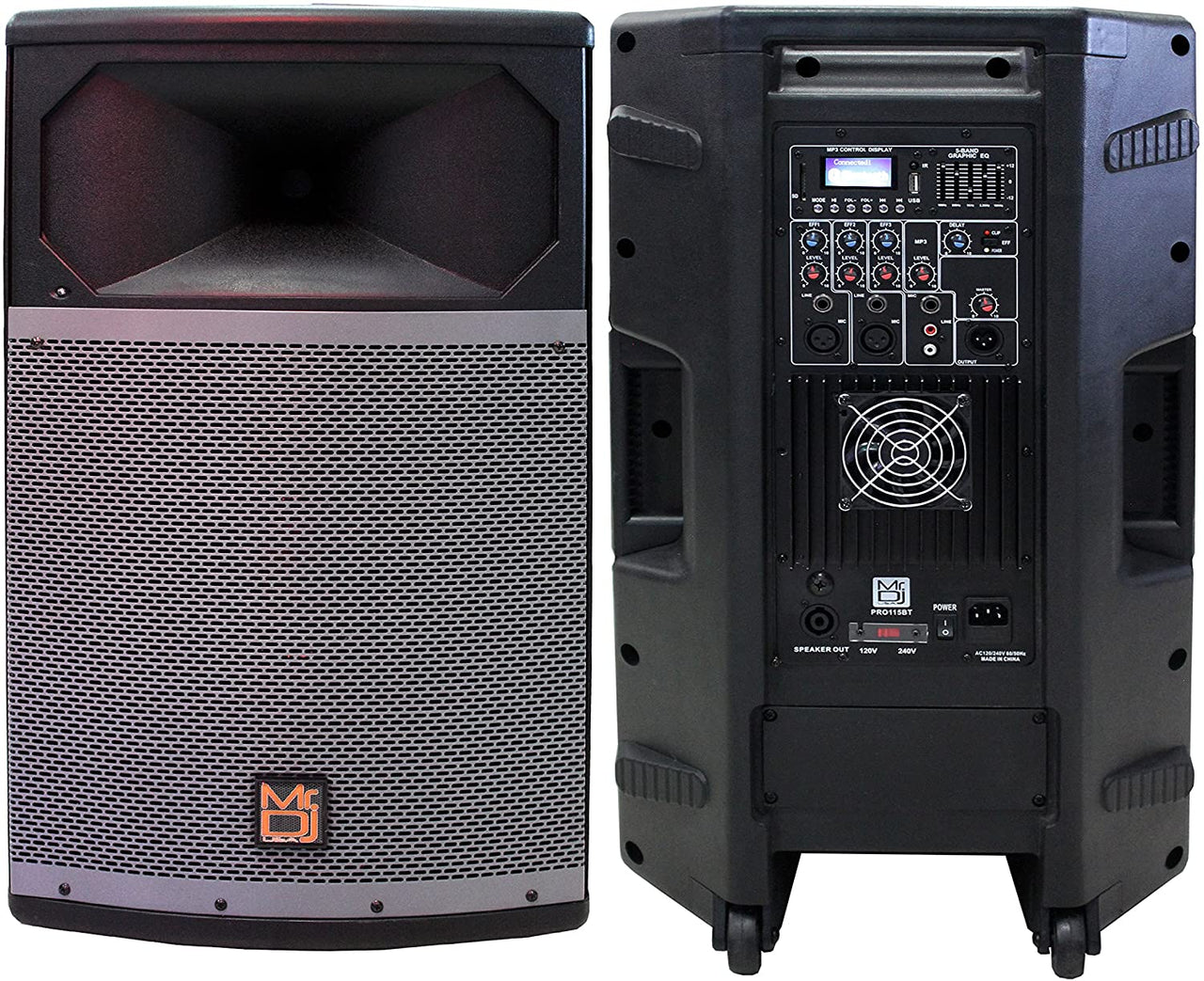 MR DJ PRO115BT PRO PA DJ 15” 2-Way Powered/Active Live Sound Loudspeaker