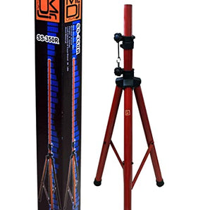 MR DJ SS350R Speaker Stand <br/> Universal Red Heavy Duty Folding Tripod PRO PA DJ Home On Stage Speaker Stand Mount Holder