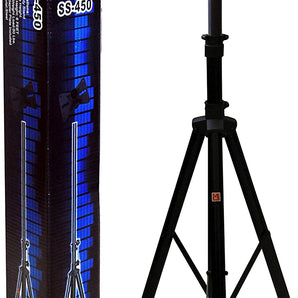 2 MR DJ SS450B Universal Folding Tripod PRO PA DJ Home On Stage Speaker Stand