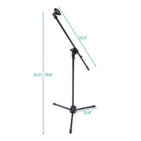 Thumbnail for MR DJ MS700PKG 2 Microphone Stands Adjustable Boom Stage or Instrument with Mic Holder Clips & Carry Bag & 2 25' Cable