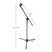 Thumbnail for MR DJ MS500 Universal Heavy-Duty Tripod Microphone Stand with Mic Holder Clips