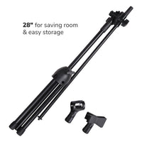 Thumbnail for MR DJ MS500 Universal Heavy-Duty Tripod Microphone Stand with Mic Holder Clips