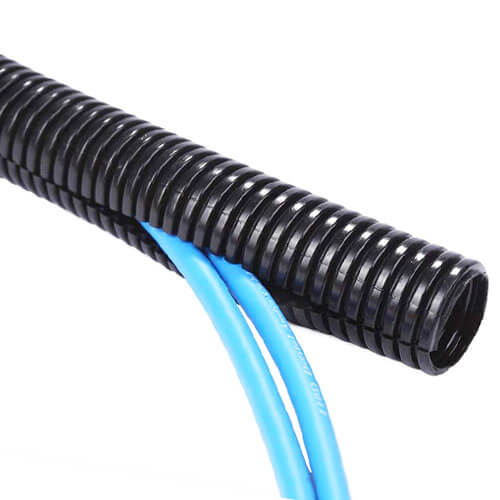 American Terminal 100 Feet Black 1/4" Split Loom Split Wire Loom Conduit Corrugated Plastic Tubing Sleeve